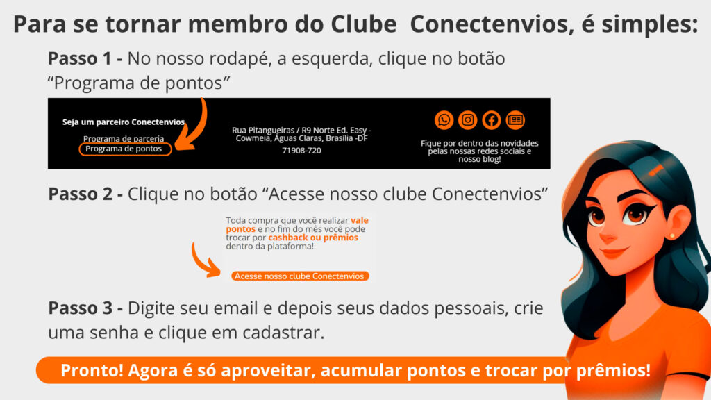 clube conectenvios, programa de pontos, envie e ganhe pontos, envios nacionais e internacionais